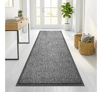FB FunkyBuys Hallway Runner Rug 80x180cm Grey - Non-Slip Rubber Back Carpet Runner, Dirt Trapper Washable Hall Runner Mat for Hallway Kitchen Living Room Entryway Corridor