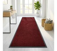 FB FunkyBuys Hallway Runner Rug 90x150cm Red - Non-Slip Rubber Back Carpet Runner, Dirt Trapper Washable Heavy Duty Hall Runner Mat for Hallway Kitchen Entryway Corridor