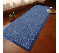 FB FunkyBuys® LARGE BLUE BLACK ANTI-SLIP HEAVY DUTY KITCHEN BARRIER MATS RUGS BEDROOM BATHROOM RUBBER BACKING CARPETS 80X120CM NON-SHED