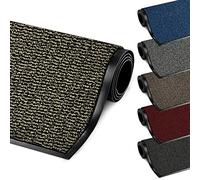 FB FunkyBuys® LARGE SMALL KITCHEN HEAVY DUTY BARRIER MAT NON SLIP RUBBER BACK DOOR HALL RUGS AND VARIOUS SIZES (90x200 cm, Beige/Black)