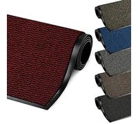 FB FunkyBuys® LARGE SMALL KITCHEN HEAVY DUTY BARRIER MAT NON SLIP RUBBER BACK DOOR HALL RUGS AND VARIOUS SIZES (60x160 cm, Red/Black)