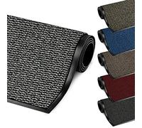 FB FunkyBuys® LARGE SMALL KITCHEN HEAVY DUTY BARRIER MAT NON SLIP RUBBER BACK DOOR HALL RUGS AND VARIOUS SIZES (50x80 cm, Grey/Black)