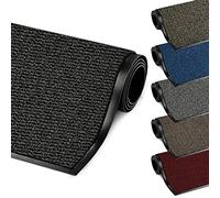 FB FunkyBuys® LARGE SMALL KITCHEN HEAVY DUTY BARRIER MAT NON SLIP RUBBER BACK DOOR HALL RUGS AND VARIOUS SIZES (90x200 cm, Anthracite/Black)
