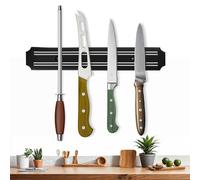 FB FunkyBuys Magnetic Knife Holder for Wall 20cm (8") - Magnetic Knife Rack with Ultra Strong Magnet - Space Saving Utensil Holder for All Kitchen Accessories, Tools and Keys (Metal)