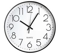 FB FunkyBuys Wall Clock - Silent Non-Ticking Modern Clock - Battery Operated Wall Clocks for Living Room, Bedroom, Kitchen & Office (Black, 12 Inch)
