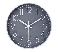 FB FunkyBuys Wall Clock - Silent Non-Ticking Modern Clock - Battery Operated Wall Clocks for Living Room, Bedroom, Kitchen & Office (Grey, 10 Inch)