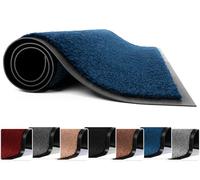 FB FunkyBuys Washable Door Mats - Heavy Duty, Non-Slippery & Stylish Floor Mat - Door mat indoor Large Rubber Indoor & Outdoor Doormats for Perfect Dust Grabbing (Blue -Solid, 60 x 80 CM)