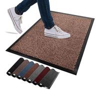 FB FunkyBuys Washable Door Mats Indoor & Outdoor - Non-Slippery Heavy Duty Doormats Indoor - Highly Absorptive Rubber Door Mat - Perfect for Kitchen, Home and Hotel Entrance (Brown, 60x80 CM)