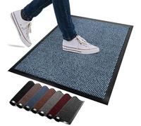 FB FunkyBuys Washable Door Mats Indoor & Outdoor - Non-Slippery Heavy Duty Doormats Indoor - Highly Absorptive Rubber Door Mat - Perfect for Kitchen, Home and Hotel Entrance (Blue, 40x60 CM)