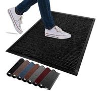 FB FunkyBuys Washable Door Mats Indoor & Outdoor - Non-Slippery Heavy Duty Doormats Indoor - Highly Absorptive Rubber Door Mat - Perfect for Kitchen, Home and Hotel Entrance (Black, 80x140 CM)