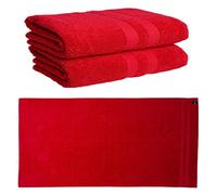 FB Pack of 2 Jumbo Bath Sheets 100 x 200 cm - 600GSM Beach Towels Super Soft 100% Egyptian Cotton Fast Absorbent Quick Dry Gym, Spa, Premium Hotel Quality Extra Large Bath Towels (Red, Cotton)