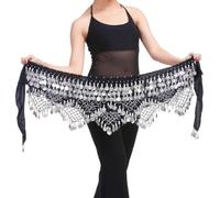 FBANULPEX Chiffon and Metal Belly Dance Skirt