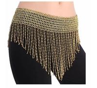 FBANULPEX Chiffon Metal Belly Dance Hip Scarf | Gold Belly Dance: Hip Scarf Wrap