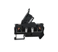 FBANULPEX DIN Rail Connectors Block,Rail Terminals, 5Pcs Din Rail Terminal Blocks PT 4-HESI Black Connector Push In Spring(10A)