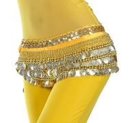 FBANULPEX Polyester Belly Dance Hip Scarf | Multicolor Hip Scarf For Dance Performances(Yellow)