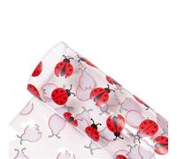FBANULPEX PVC Printed Leather Roll, Transparent PVC Jelly Vinyl Printed Jelly Vinyl Sheets Christmas Prints PVC Fabric Leather(Color-4,Half yard 50 x120cm)