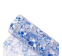 FBANULPEX PVC Printed Leather Roll, Transparent PVC Jelly Vinyl Printed Jelly Vinyl Sheets Christmas Prints PVC Fabric Leather(Color-3,Half yard 50 x120cm)