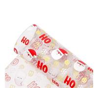 FBANULPEX PVC Printed Leather Roll, Transparent PVC Jelly Vinyl Printed Jelly Vinyl Sheets Christmas Prints PVC Fabric Leather(Color-7,Roll 20 x 120cm)