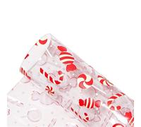 FBANULPEX PVC Printed Leather Roll, Transparent PVC Jelly Vinyl Printed Jelly Vinyl Sheets Christmas Prints PVC Fabric Leather(Color-8,Half yard 50 x120cm)
