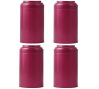 FBANULPEX Round Metal Canister Storage Jar Container, 4 Pcs Multicolor Tea Tinplate Loose Leaf Storage Canisters(Red)