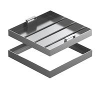 FBANULPEX Sealed Aluminium Recessed Manhole Cover, 304 Stainless Steel Recessed Septic Tank Manhole Cover And Frame Silver Multiple Sizes(11.8x11.8x2in)