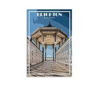 Fbaoda Brighton East Sussex Posters Vitger Travel Poster Canvas Art Wall Room House Decor Bedroom Office Posters Prints Wall Art Paitings Rustic Home Decorate for Living 08x12inch(20x30cm)