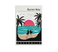 Fbaoda Byron Bay Surf Australia Posters Vitger Travel Poster Canvas Art Wall Room House Decor Bedroom Office Posters Prints Wall Art Paitings Rustic Home Decorate for Living 08x12inch(20x30cm)