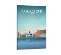 Fbaoda Cardiff Posters Vitger Travel Poster Canvas Art Wall Room House Decor Bedroom Office Posters Prints Wall Art Paitings Rustic Home Decorate for Living 12x18inch(30x45cm)