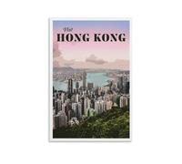Fbaoda Hong Kong Posters Vitger Travel Poster Canvas Art Wall Room House Decor Bedroom Office Posters Prints Wall Art Paitings Rustic Home Decorate for Living 08x12inch(20x30cm)