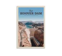 Fbaoda Hoover Dam Posters Vitger Travel Poster Canvas Art Wall Room House Decor Bedroom Office Posters Prints Wall Art Paitings Rustic Home Decorate for Living 08x12inch(20x30cm)
