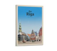 Fbaoda Riga Posters Vitger Travel Poster Canvas Art Wall Room House Decor Bedroom Office Posters Prints Wall Art Paitings Rustic Home Decorate for Living 08x12inch(20x30cm)