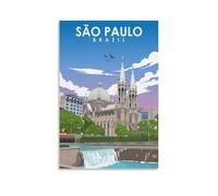 Fbaoda Sao Paulo Brazil Posters Vitger Travel Poster Canvas Art Wall Room House Decor Bedroom Office Posters Prints Wall Art Paitings Rustic Home Decorate for Living 12x18inch(30x45cm)