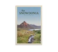 Fbaoda Snowdonia Posters Vitger Travel Poster Canvas Art Wall Room House Decor Bedroom Office Posters Prints Wall Art Paitings Rustic Home Decorate for Living 08x12inch(20x30cm)