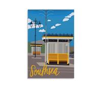 Fbaoda Southsea Seafront Portsmouth Posters Vitger Travel Poster Canvas Art Wall Room House Decor Bedroom Office Posters Prints Wall Art Paitings Rustic Home Decorate for Living 16x24inch(40x60cm)