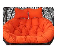 LEEYDZJN Egg Cushion Double Hanging Swing Lounge Chair Soft Deep Cushion, Outdoor 2 Seater Swing Chair Pad with Ties, Fully Filling, Not Collapse (Orange)
