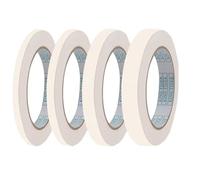 FBBEVWBK 4 Rolls White Masking Tapes, middle Tack Masking Tape 8mm/10mm/12mm/15mm Wide X 55m, Decorating Tape, Thin Masking Tape, Painters Tape for Artists Painting Decorating Automotive DIY Crafts