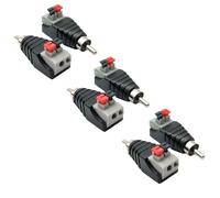 FBBEVWBK 6 Pack RCA Female to AV 2 Screw Terminal Adapter, Solderless Pure Copper Nickel-Plated Connector, Spring Compression AV Terminal Plug for CCTV Surveillance Home Theater