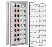 FBBEVWBK Over Door Shoe Storage with 40 Large Pockets, Wardrobe Shoe Rack Mesh Hanging Storage, Back of Door Storage(White)