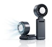 FBBEVWBK Portable Clip Fan with Active Cooling Tech - 3000mAh, 5 Speeds, 360° Rotation, LED Display, Hands-Free Umbrella, Waist & Neck Fan for Commute, Office & Travel (Black) (Black-1)