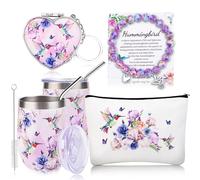 FBBP Mother's Day Gifts for Mom from Daughter Son, Hummingbird Gift Basket Set with Jewelry Bracelet, Makeup Bag, Coffee Mug & Keychain Mirror, Unique Gifts for Mom Grandma Her on Mother's Day