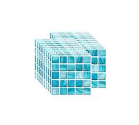 FBBULES 20PCS Mosaic Style Decorative Tile Stickers, Self Adhesive Wallpaper Waterproof Peel and Stick on Wall Tiles for Kitchen Bathroom Transformation, Sky Blue(10x10 cm/4x4 inch)