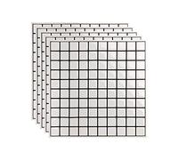 FBBULES 5PCS White Mosaic Tile Stickers, Peel and Stick Wall Tiles Self Adhesive Stick on Tiles Wallpaper Waterproof Backsplash for Kitchen Bathroom Living Room (20 x 20cm / 8 x 8 inch)