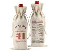 FBCCZEY Funny 41st Birthday Gifts for Men and Women - Wine Bag for 41 Year Old - Happy Anniversary Party Supplies Decorations - Back in 1984 Wine Bags - 2025