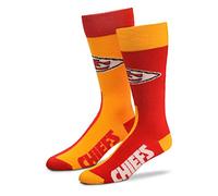 FBF - Offically Licensed NFL Kansas City Chiefs Big Top Mismatch Men's Crew Socks - Patrick Mahomes #15