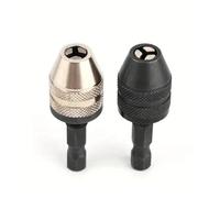 FBFTGMRMTA 2pcs Mini Keyless Chuck 0.3-3.6mm Quick Change Chuck with Hex Shank Three-jaw Self-centering Twist Chuck Converter