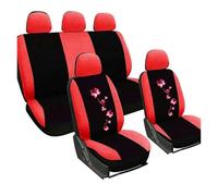 fbgdqjh Car Protection Butterfly Print Full Set Vehicle Seat Protectors Fits 5 Seats Covers Interior Accessories Car Seat Covers(Red)