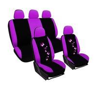 fbgdqjh Car Protection Butterfly Print Full Set Vehicle Seat Protectors Fits 5 Seats Covers Interior Accessories Car Seat Covers(Purple)
