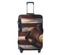 Fbghhty American Flag Baseball Print Universal Suitcase Cover for Travel Elastic Washable Travel Cover Luggage Protector
