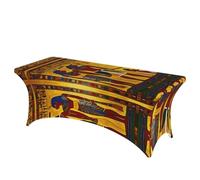 FBGHHTY Ancient Egypt Tribe Series Print Elastic Rectangular Tablecloth For Banquet Wedding Party Washable Table Cover