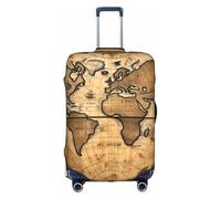 Fbghhty Ancient Map World Globe Print Universal Travel Suitcase Cover Elastic Luggage Protector Waterproof Dustproof